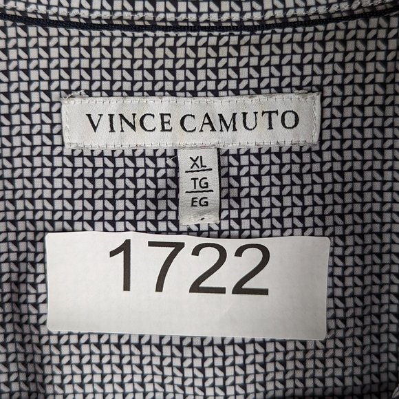 Vince Camuto* Men's Short Sleeve Button Down Curved Hem BOHO Print Shirt~Size XL - Picture 3 of 12